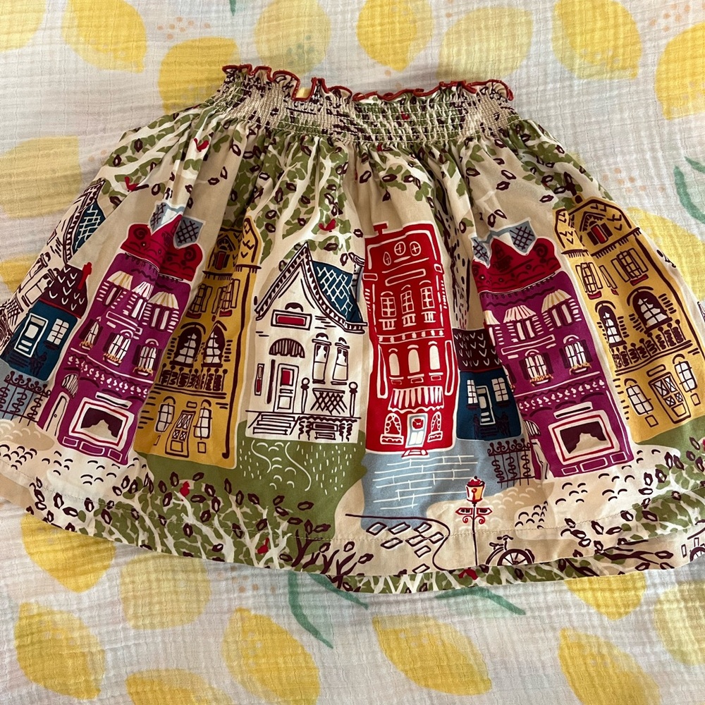 Pink Chicken townhouse skirt 2T
